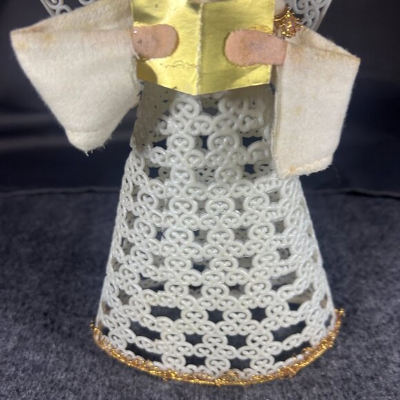 Christmas Angel Tree Topper Vintage Vinyl 1950’s Era Yellow Hair - Picture 8 of 9